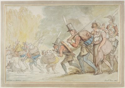 Soldiers on a March by Thomas Rowlandson